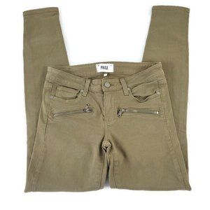 Paige Indio Zip Womens Jeans Green Skinny DD6